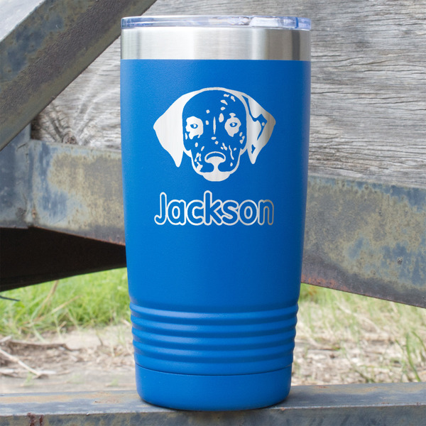 Custom Dog Faces 20 oz Stainless Steel Tumbler - Royal Blue - Single Sided (Personalized)