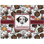 Dog Faces Woven Fabric Placemat - Twill w/ Name or Text