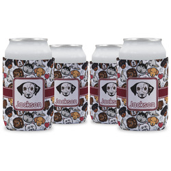 Dog Faces Can Cooler (12 oz) - Set of 4 w/ Name or Text