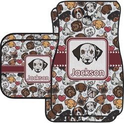 Dog Faces Car Floor Mats Set - 2 Front & 2 Back (Personalized)