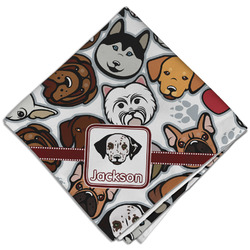 Dog Faces Cloth Dinner Napkin - Single w/ Name or Text