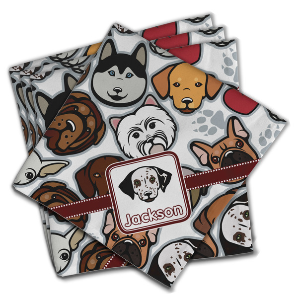 Custom Dog Faces Cloth Napkins (Set of 4) (Personalized)