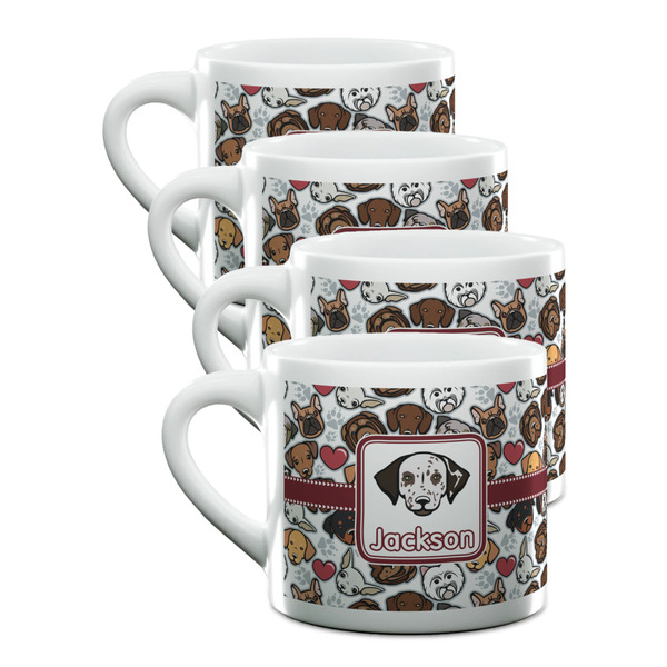 Custom Dog Faces Double Shot Espresso Cups - Set of 4 (Personalized)