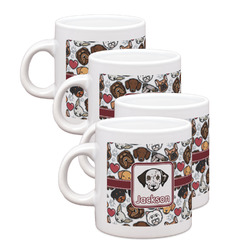 Dog Faces Single Shot Espresso Cups - Set of 4 (Personalized)