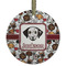 Dog Faces Frosted Glass Ornament - Round