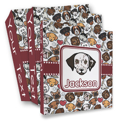 Dog Faces 3 Ring Binder - Full Wrap (Personalized)
