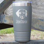 Dog Faces 20 oz Stainless Steel Tumbler - Grey - Single Sided (Personalized)