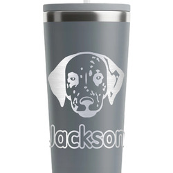 Dog Faces RTIC Everyday Tumbler with Straw - 28oz - Grey - Double-Sided (Personalized)