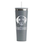 Dog Faces RTIC Everyday Tumbler with Straw - 28oz - Grey - Double-Sided (Personalized)