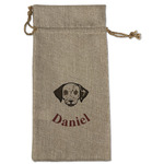 Dog Faces Large Burlap Gift Bag - Front (Personalized)