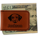 Dog Faces Leatherette Magnetic Money Clip - Double Sided (Personalized)