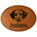 Dog Faces Faux Leather Iron On Patch - Oval (Personalized)