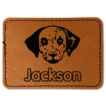 Dog Faces Faux Leather Iron On Patch - Rectangle (Personalized)