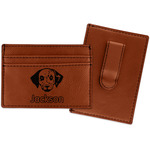 Dog Faces Leatherette Wallet with Money Clip (Personalized)