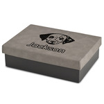 Dog Faces Medium Gift Box w/ Engraved Leather Lid (Personalized)