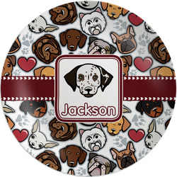Dog Faces Melamine Salad Plate - 8" (Personalized)