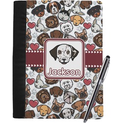 Dog Faces Notebook Padfolio - Large w/ Name or Text