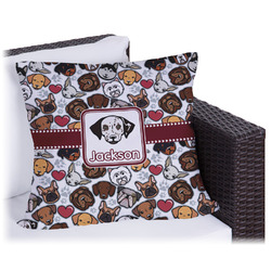 Dog Faces Outdoor Pillow - 18" (Personalized)