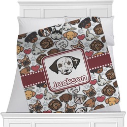 Dog Faces Minky Blanket - Toddler / Throw - 60"x50" - Single Sided (Personalized)