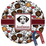 Dog Faces Round Fridge Magnet (Personalized)