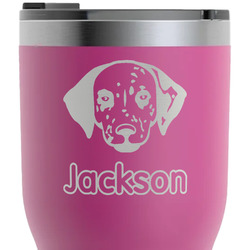 Dog Faces RTIC Tumbler - Magenta - Laser Engraved - Double-Sided (Personalized)