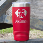 Dog Faces 20 oz Stainless Steel Tumbler - Red - Double Sided (Personalized)