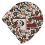 Dog Faces Round Linen Placemat - Double Sided - Set of 4 (Personalized)