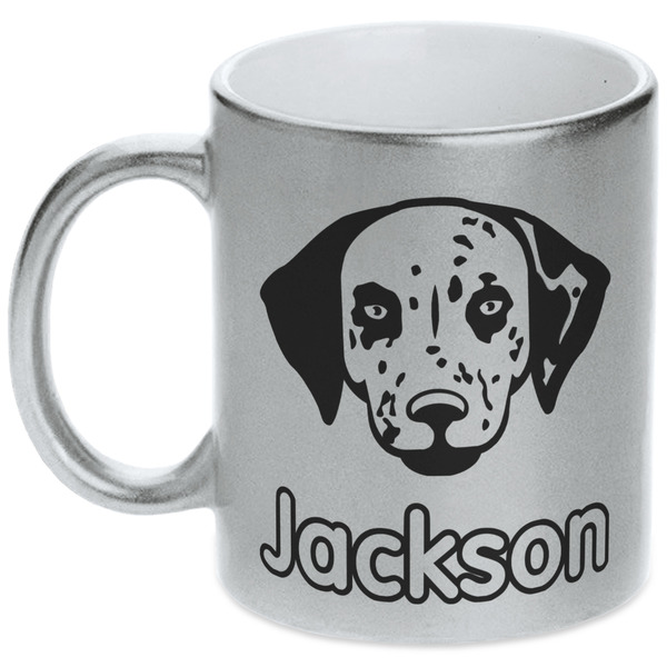 Custom Dog Faces Metallic Silver Mug (Personalized)