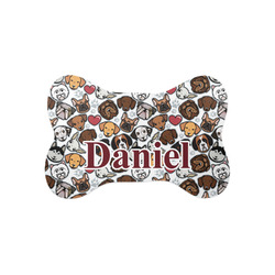 Dog Faces Bone Shaped Dog Food Mat (Small) (Personalized)