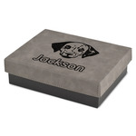 Dog Faces Small Gift Box w/ Engraved Leather Lid (Personalized)