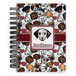 Dog Faces Spiral Notebook - 5x7 w/ Name or Text