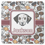 Dog Faces Square Rubber Backed Coaster (Personalized)