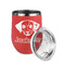 Dog Faces Stainless Wine Tumblers - Coral - Double Sided - Alt View