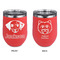 Dog Faces Stainless Wine Tumblers - Coral - Double Sided - Approval