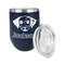 Dog Faces Stainless Wine Tumblers - Navy - Single Sided - Alt View