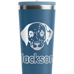 Dog Faces RTIC Everyday Tumbler with Straw - 28oz - Steel Blue - Double-Sided (Personalized)