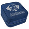 Dog Faces Travel Jewelry Boxes - Leather - Navy Blue - Angled View