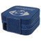 Dog Faces Travel Jewelry Boxes - Leather - Navy Blue - View from Rear