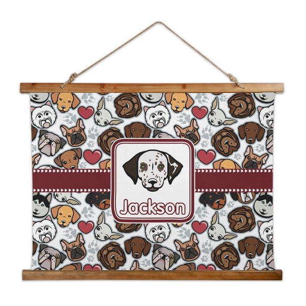 Custom Dog Faces Wall Hanging Tapestry - Wide (Personalized)