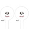 Dog Faces White Plastic 4" Food Pick - Round - Double Sided - Front & Back