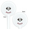 Dog Faces White Plastic 5.5" Stir Stick - Double Sided - Round - Front & Back