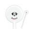 Dog Faces White Plastic 5.5" Stir Stick - Round - Closeup