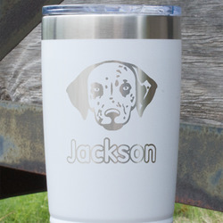 Dog Faces 20 oz Stainless Steel Tumbler - White - Double Sided (Personalized)