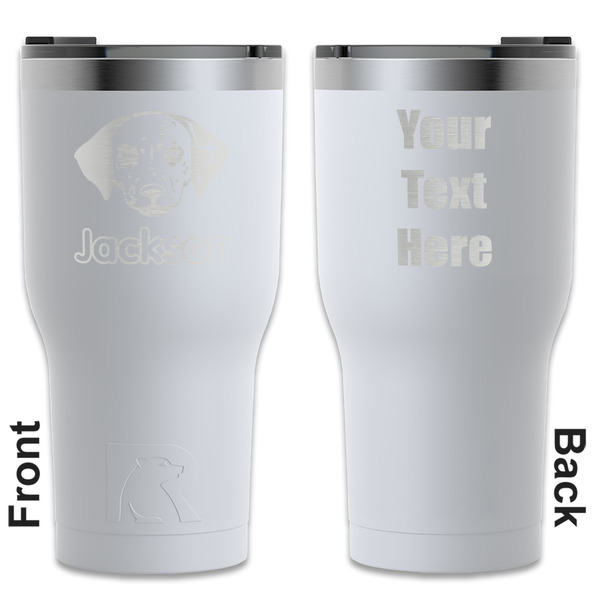 Custom Dog Faces RTIC Tumbler - White - Engraved Front & Back (Personalized)