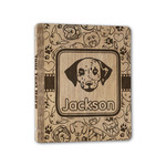 Dog Faces Wood 3-Ring Binder - 1" Half-Letter Size (Personalized)