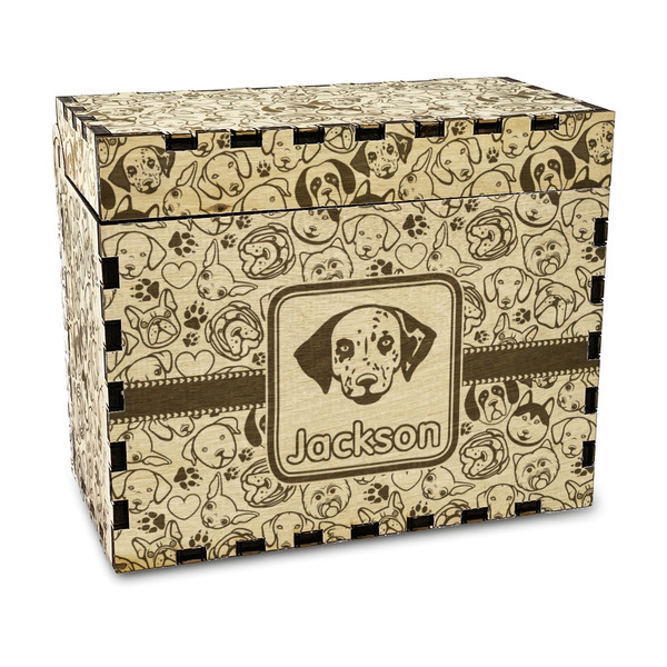 Custom Dog Faces Wood Recipe Box - Laser Engraved (Personalized)