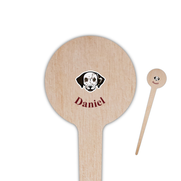 Custom Dog Faces 4" Round Wooden Food Picks - Single Sided (Personalized)