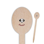 Dog Faces Oval Wooden Food Picks - Double Sided (Personalized)