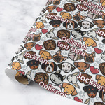 Dog Faces Wrapping Paper Roll - Medium - Matte (Personalized)