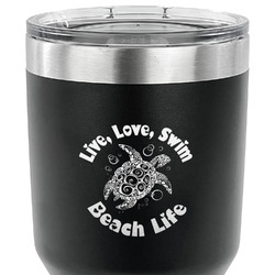 Sea Turtles 30 oz Stainless Steel Tumbler - Black - Single Sided